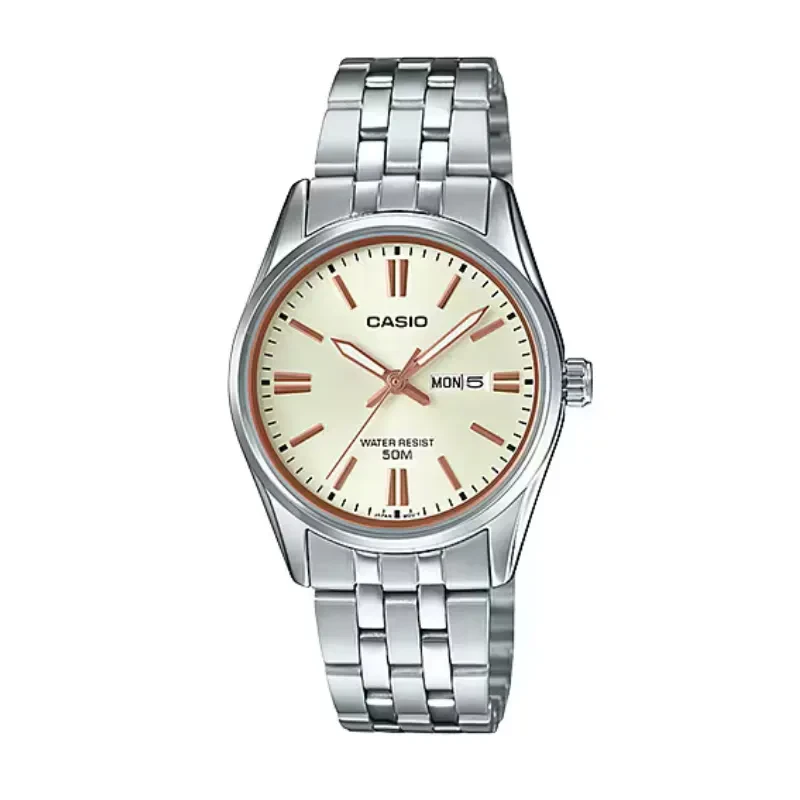 Casio Enticer Cream Dial Classic Ladies Watch- LTP-1335D-9AV
